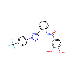 COc1ccc(C(=O)Nc2ccccc2-c2nnn(-c3ccc(C(F)(F)F)cc3)n2)cc1OC ZINC000299852323