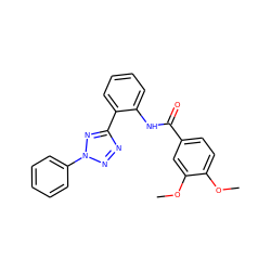 COc1ccc(C(=O)Nc2ccccc2-c2nnn(-c3ccccc3)n2)cc1OC ZINC001772621169