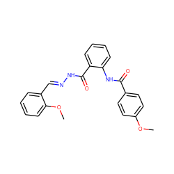 COc1ccc(C(=O)Nc2ccccc2C(=O)N/N=C/c2ccccc2OC)cc1 ZINC000001021128