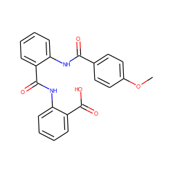 COc1ccc(C(=O)Nc2ccccc2C(=O)Nc2ccccc2C(=O)O)cc1 ZINC000002122978