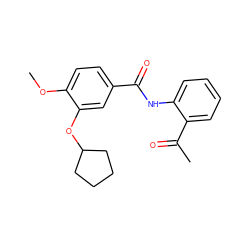 COc1ccc(C(=O)Nc2ccccc2C(C)=O)cc1OC1CCCC1 ZINC000013736967
