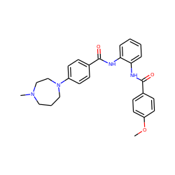 COc1ccc(C(=O)Nc2ccccc2NC(=O)c2ccc(N3CCCN(C)CC3)cc2)cc1 ZINC000073157112