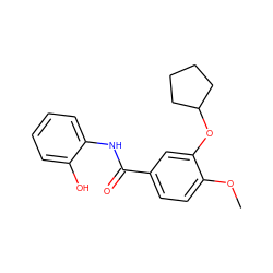 COc1ccc(C(=O)Nc2ccccc2O)cc1OC1CCCC1 ZINC000012360759