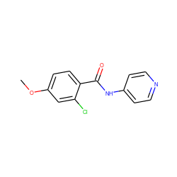 COc1ccc(C(=O)Nc2ccncc2)c(Cl)c1 ZINC000096282853