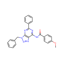 COc1ccc(C(=O)Nc2nc(-c3ccccc3)nc3c2nnn3Cc2ccccc2)cc1 ZINC000040849164