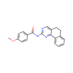 COc1ccc(C(=O)Nc2ncc3c(n2)-c2ccccc2CC3)cc1 ZINC000003132961