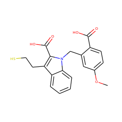 COc1ccc(C(=O)O)c(Cn2c(C(=O)O)c(CCS)c3ccccc32)c1 ZINC000003816714