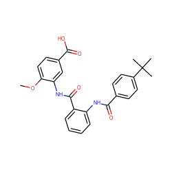 COc1ccc(C(=O)O)cc1NC(=O)c1ccccc1NC(=O)c1ccc(C(C)(C)C)cc1 ZINC000299822042