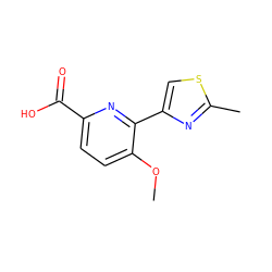 COc1ccc(C(=O)O)nc1-c1csc(C)n1 ZINC000026252447