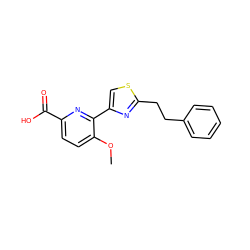 COc1ccc(C(=O)O)nc1-c1csc(CCc2ccccc2)n1 ZINC000026265095