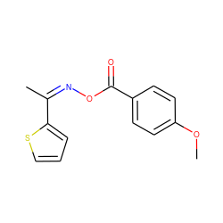 COc1ccc(C(=O)O/N=C(/C)c2cccs2)cc1 ZINC000000348326