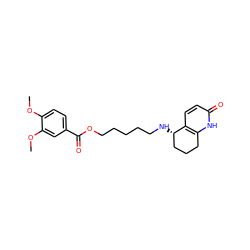 COc1ccc(C(=O)OCCCCCN[C@H]2CCCc3[nH]c(=O)ccc32)cc1OC ZINC000095580749