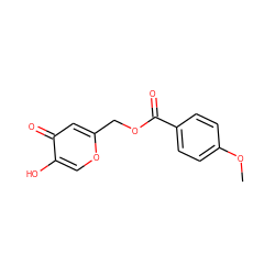 COc1ccc(C(=O)OCc2cc(=O)c(O)co2)cc1 ZINC000084670602