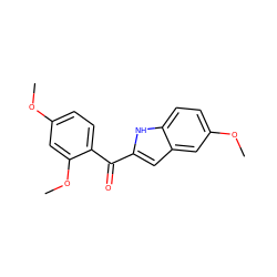 COc1ccc(C(=O)c2cc3cc(OC)ccc3[nH]2)c(OC)c1 ZINC000013470963