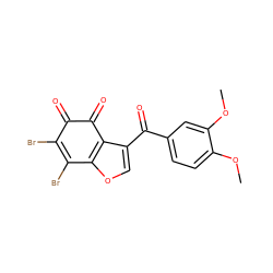 COc1ccc(C(=O)c2coc3c2C(=O)C(=O)C(Br)=C3Br)cc1OC ZINC000072178173