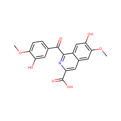 COc1ccc(C(=O)c2nc(C(=O)O)cc3cc(OC)c(O)cc23)cc1O ZINC000013470139