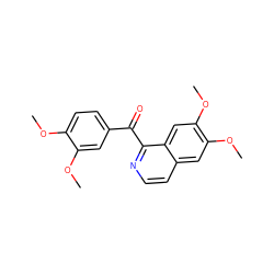 COc1ccc(C(=O)c2nccc3cc(OC)c(OC)cc23)cc1OC ZINC000001609699