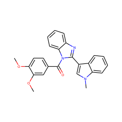 COc1ccc(C(=O)n2c(-c3cn(C)c4ccccc34)nc3ccccc32)cc1OC ZINC000473101819