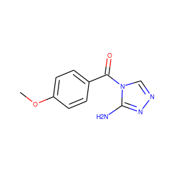 COc1ccc(C(=O)n2cnnc2N)cc1 ZINC000004570721