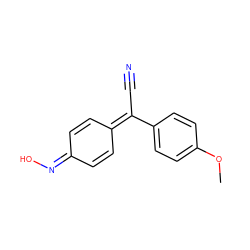 COc1ccc(C(C#N)=C2C=CC(=NO)C=C2)cc1 ZINC000004377509