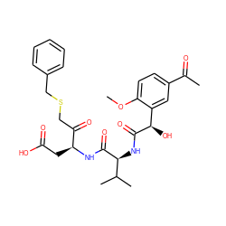 COc1ccc(C(C)=O)cc1[C@@H](O)C(=O)N[C@H](C(=O)N[C@@H](CC(=O)O)C(=O)CSCc1ccccc1)C(C)C ZINC000014947298