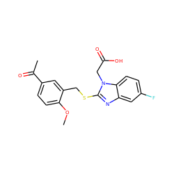 COc1ccc(C(C)=O)cc1CSc1nc2cc(F)ccc2n1CC(=O)O ZINC000038238856