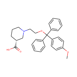 COc1ccc(C(OCCN2CCC[C@@H](C(=O)O)C2)(c2ccccc2)c2ccccc2)cc1 ZINC000013737895