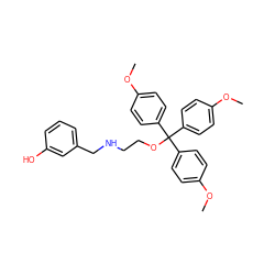 COc1ccc(C(OCCNCc2cccc(O)c2)(c2ccc(OC)cc2)c2ccc(OC)cc2)cc1 ZINC000040402254