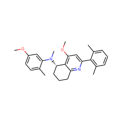 COc1ccc(C)c(N(C)[C@H]2CCCc3nc(-c4c(C)cccc4C)cc(OC)c32)c1 ZINC000040934482