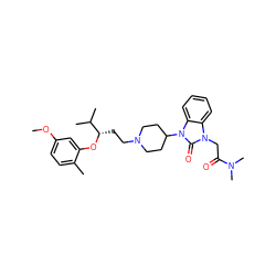 COc1ccc(C)c(O[C@@H](CCN2CCC(n3c(=O)n(CC(=O)N(C)C)c4ccccc43)CC2)C(C)C)c1 ZINC000028874725