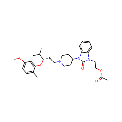 COc1ccc(C)c(O[C@@H](CCN2CCC(n3c(=O)n(CCOC(C)=O)c4ccccc43)CC2)C(C)C)c1 ZINC000028874749