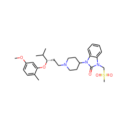 COc1ccc(C)c(O[C@@H](CCN2CCC(n3c(=O)n(CS(C)(=O)=O)c4ccccc43)CC2)C(C)C)c1 ZINC000028874880