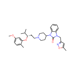 COc1ccc(C)c(O[C@@H](CCN2CCC(n3c(=O)n(Cc4cc(C)on4)c4ccccc43)CC2)C(C)C)c1 ZINC000029061765