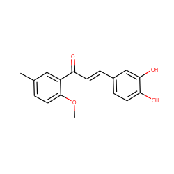 COc1ccc(C)cc1C(=O)/C=C/c1ccc(O)c(O)c1 ZINC000013834222