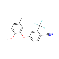 COc1ccc(C)cc1Oc1ccc(C#N)c(C(F)(F)F)c1 ZINC000038207596