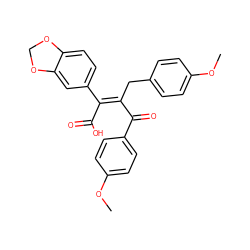 COc1ccc(C/C(C(=O)c2ccc(OC)cc2)=C(/C(=O)O)c2ccc3c(c2)OCO3)cc1 ZINC000028094523