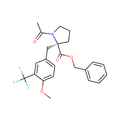 COc1ccc(C[C@@]2(C(=O)OCc3ccccc3)CCCN2C(C)=O)cc1C(F)(F)F ZINC000049112968