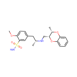 COc1ccc(C[C@@H](C)NC[C@H]2Oc3ccccc3O[C@H]2C)cc1S(N)(=O)=O ZINC000066156827