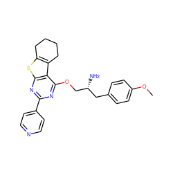 COc1ccc(C[C@@H](N)COc2nc(-c3ccncc3)nc3sc4c(c23)CCCC4)cc1 ZINC000223686371