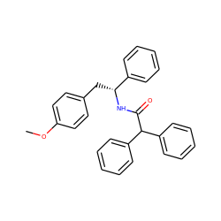 COc1ccc(C[C@@H](NC(=O)C(c2ccccc2)c2ccccc2)c2ccccc2)cc1 ZINC000013741231