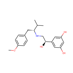 COc1ccc(C[C@@H](NC[C@H](O)c2cc(O)cc(O)c2)C(C)C)cc1 ZINC000103231271