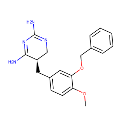 COc1ccc(C[C@@H]2CN=C(N)N=C2N)cc1OCc1ccccc1 ZINC000013757873