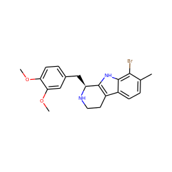 COc1ccc(C[C@@H]2NCCc3c2[nH]c2c(Br)c(C)ccc32)cc1OC ZINC000013756929