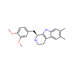 COc1ccc(C[C@@H]2NCCc3c2[nH]c2cc(C)c(C)cc32)cc1OC ZINC000013756927