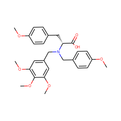 COc1ccc(C[C@H](C(=O)O)N(Cc2ccc(OC)cc2)Cc2cc(OC)c(OC)c(OC)c2)cc1 ZINC000027642676