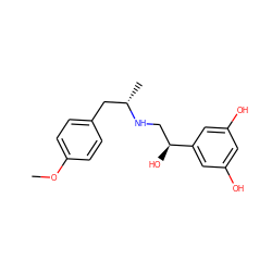 COc1ccc(C[C@H](C)NC[C@H](O)c2cc(O)cc(O)c2)cc1 ZINC000028652134