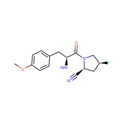 COc1ccc(C[C@H](N)C(=O)N2C[C@@H](F)C[C@H]2C#N)cc1 ZINC000103241544