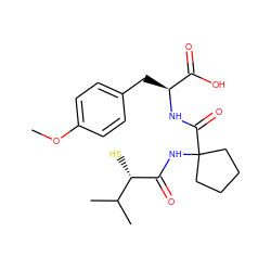 COc1ccc(C[C@H](NC(=O)C2(NC(=O)[C@@H](S)C(C)C)CCCC2)C(=O)O)cc1 ZINC000003811781