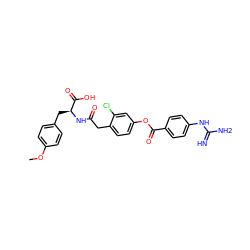 COc1ccc(C[C@H](NC(=O)Cc2ccc(OC(=O)c3ccc(NC(=N)N)cc3)cc2Cl)C(=O)O)cc1 ZINC001772599401