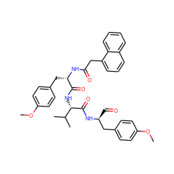 COc1ccc(C[C@H](NC(=O)Cc2cccc3ccccc23)C(=O)N[C@H](C(=O)N[C@@H](C=O)Cc2ccc(OC)cc2)C(C)C)cc1 ZINC000014191165